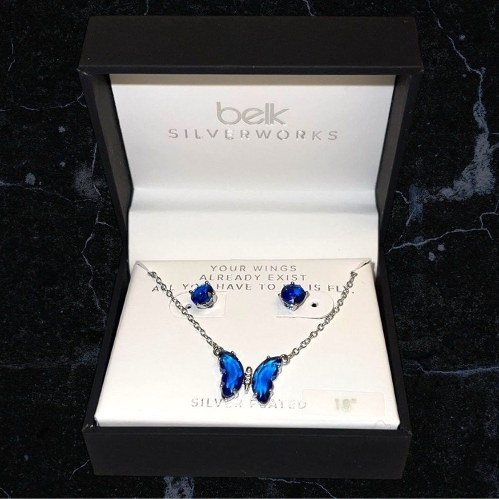 NEW - Belk Silverworks Butterfly Jewelry Set